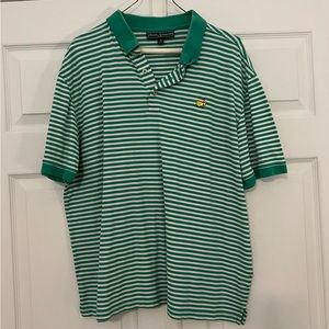 Masters Green & White Stripe Golf Polo- Size XL